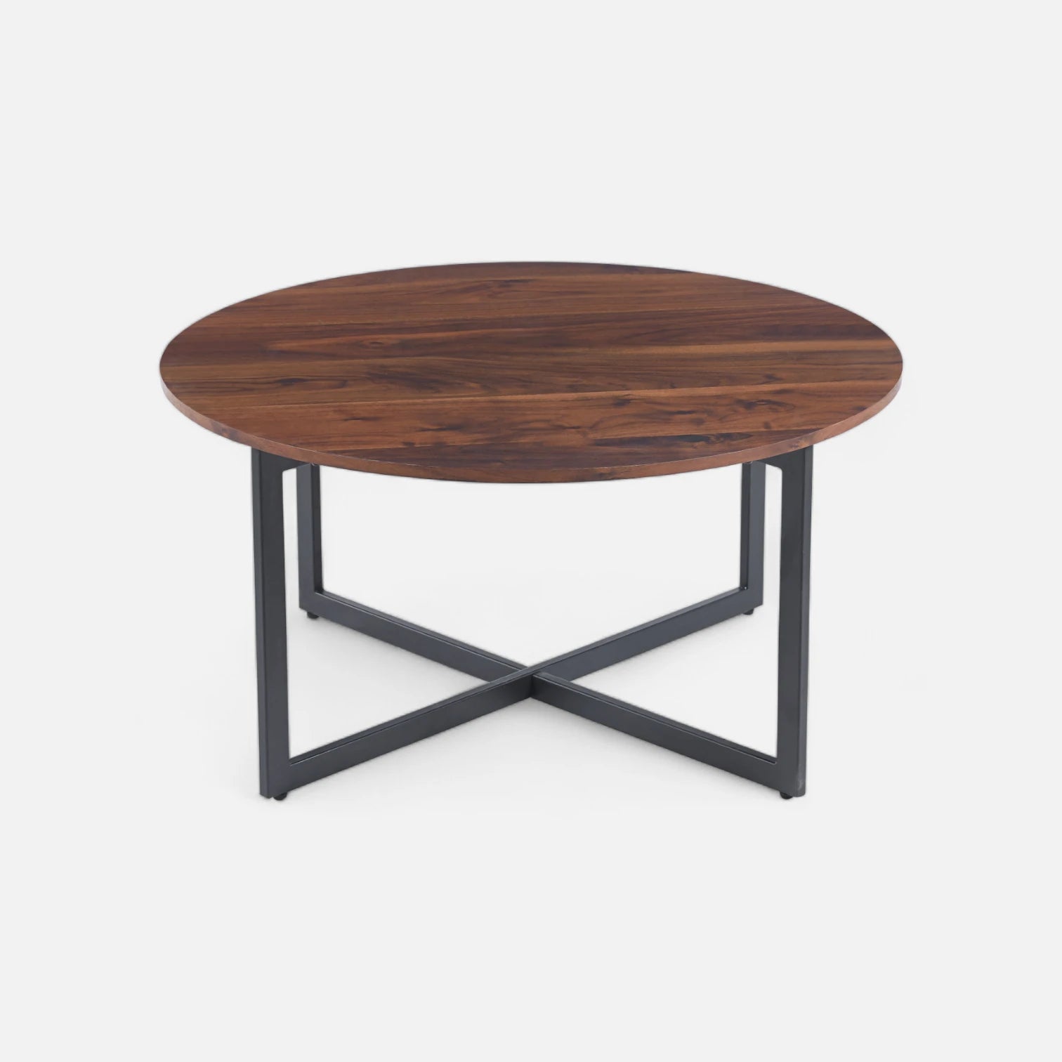 Mesa de Centro 80 cm Redonda - Madera Oscura