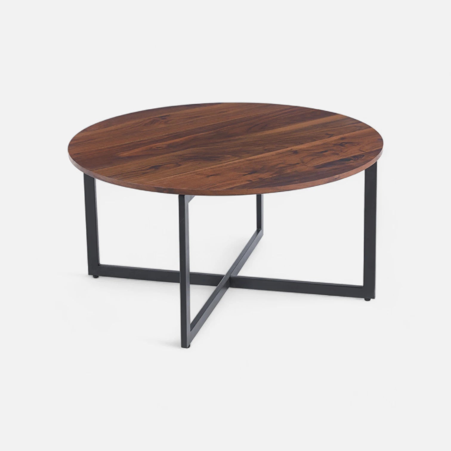 Mesa de Centro 80 cm Redonda - Madera Oscura