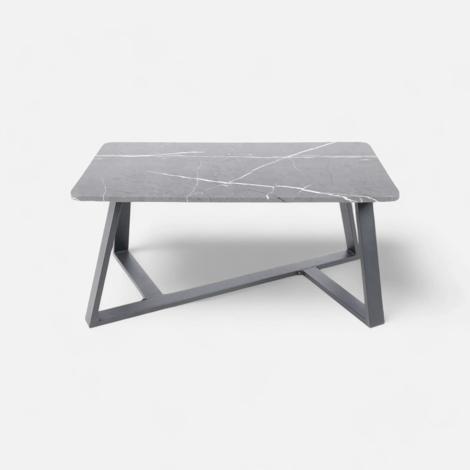 Mesa de Centro Mármol MDF Gris 100 x 50 cm