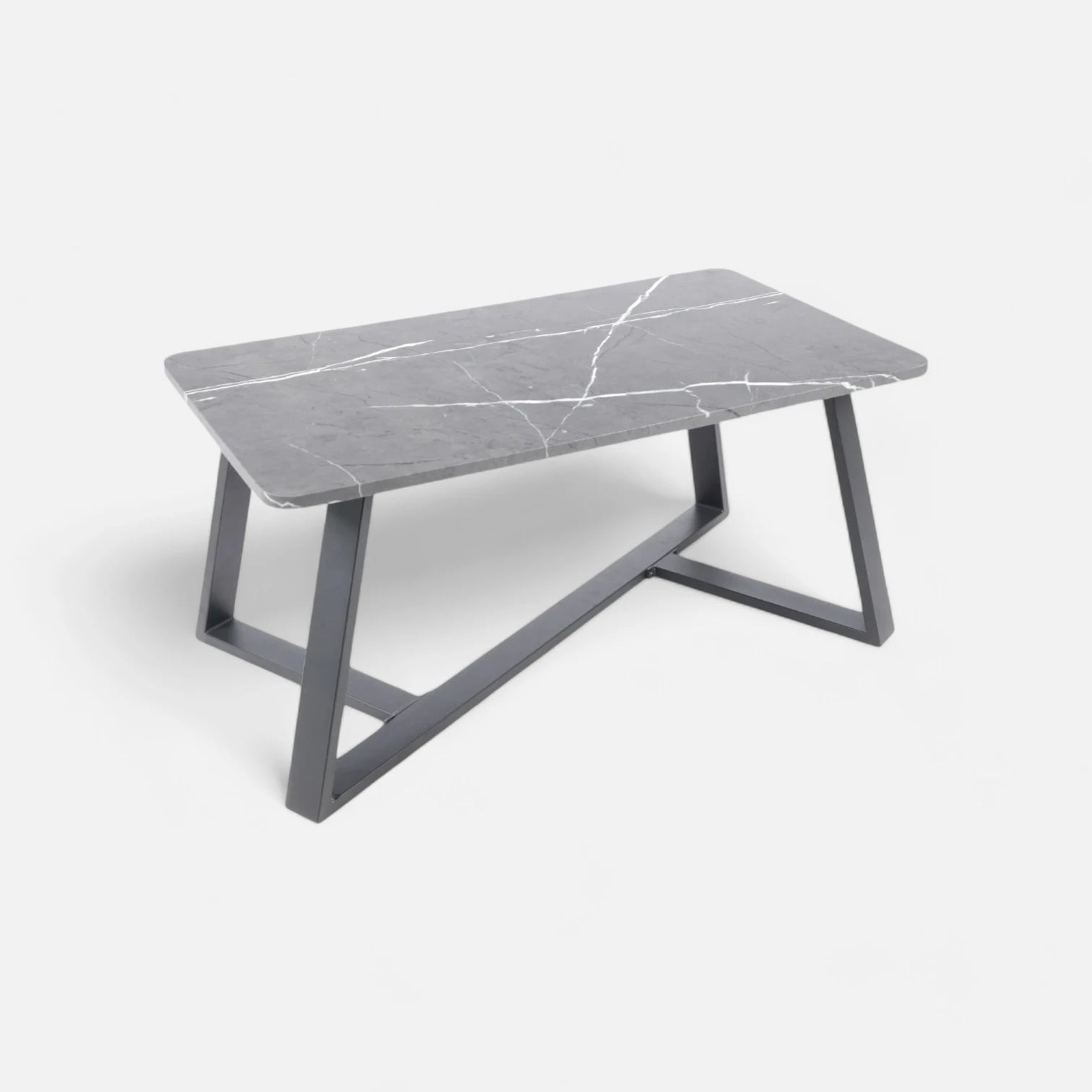 Mesa de Centro Mármol MDF Gris 100 x 50 cm