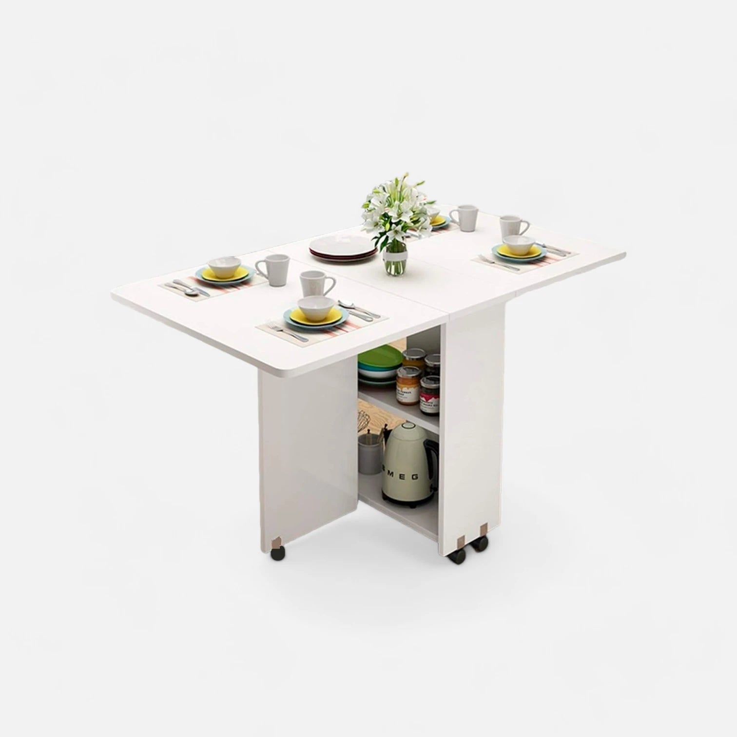 Mesa de Comedor Plegable Extendible 140 x 60 cm - blanca