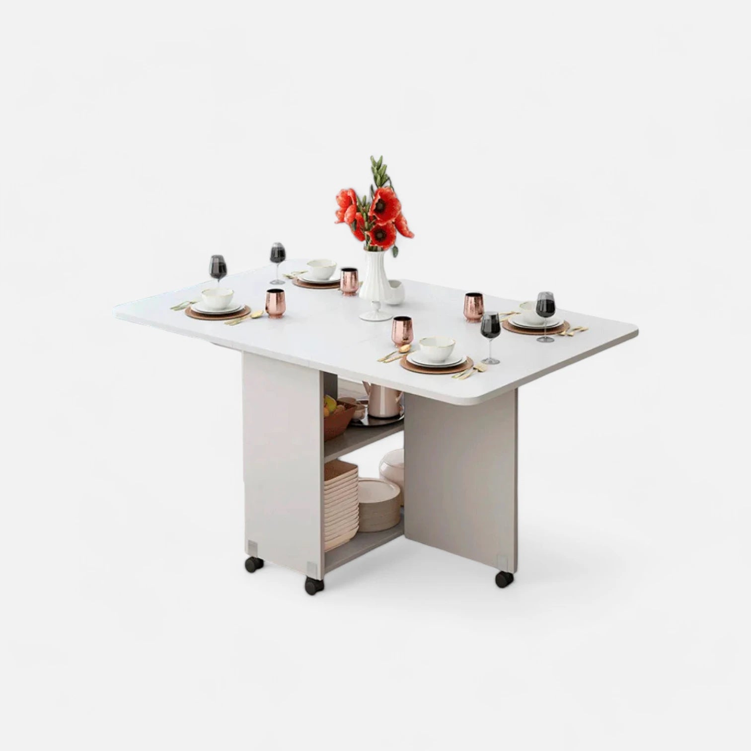 Mesa de Comedor Plegable Extendible 140 x 60 cm - blanca