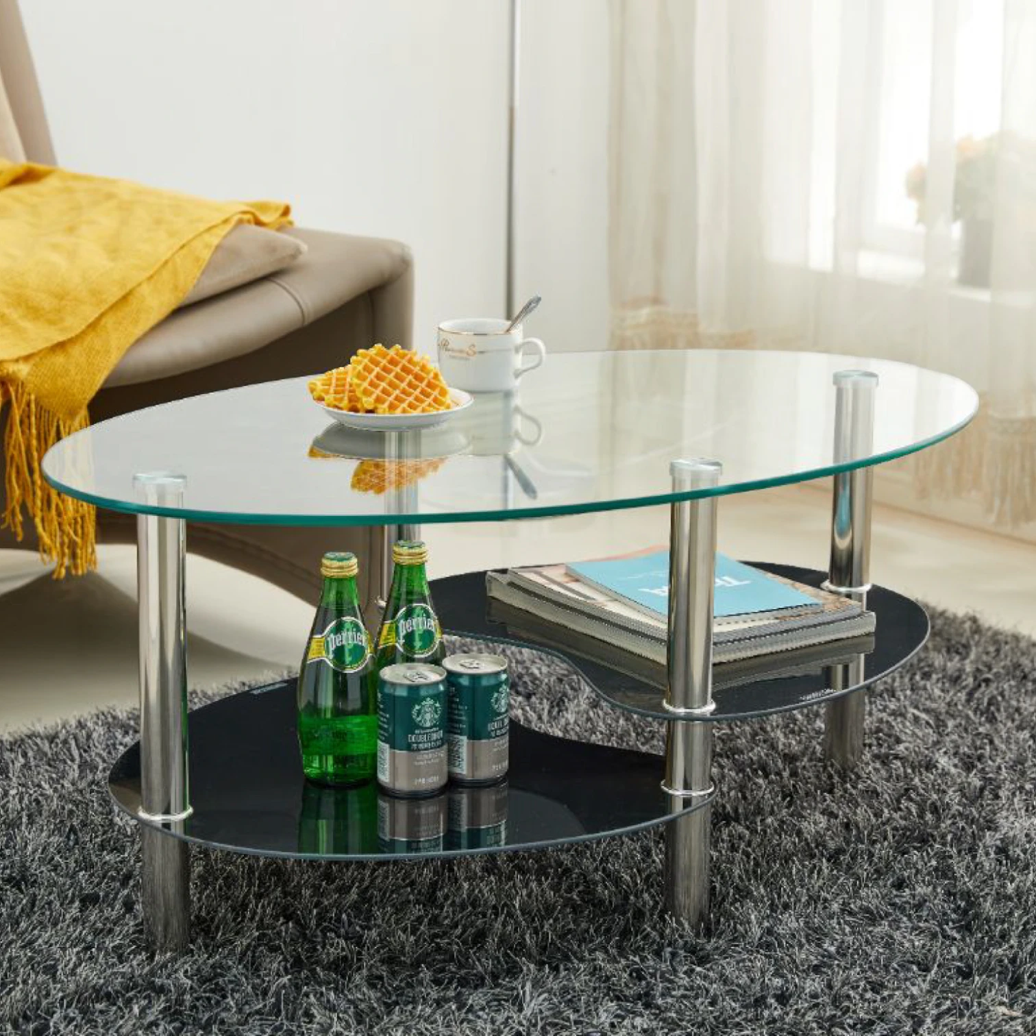 Mesa de centro vidrio 2 caras