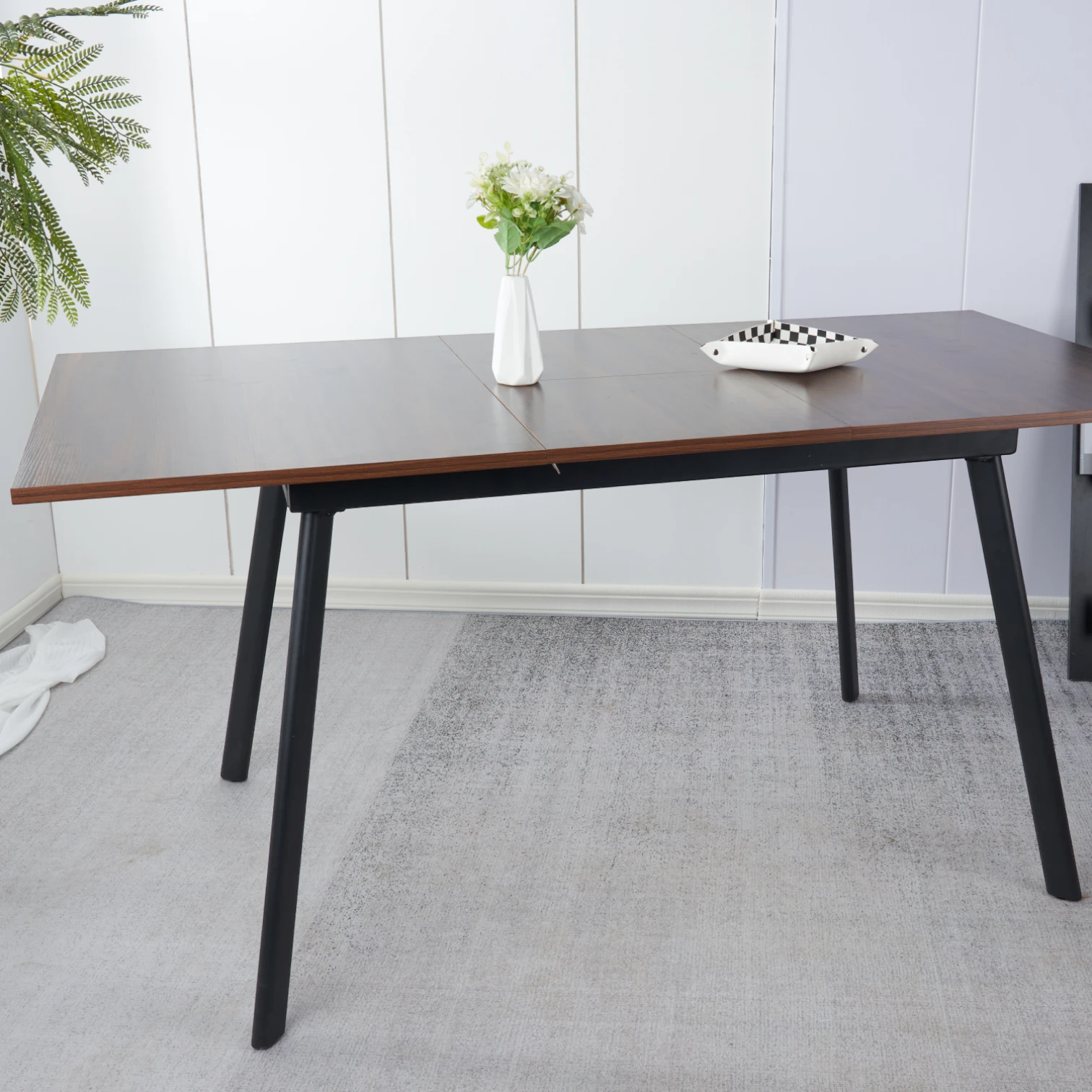 Mesa extensible 120 a 160 cm, ancho 80cm Madera Oscura