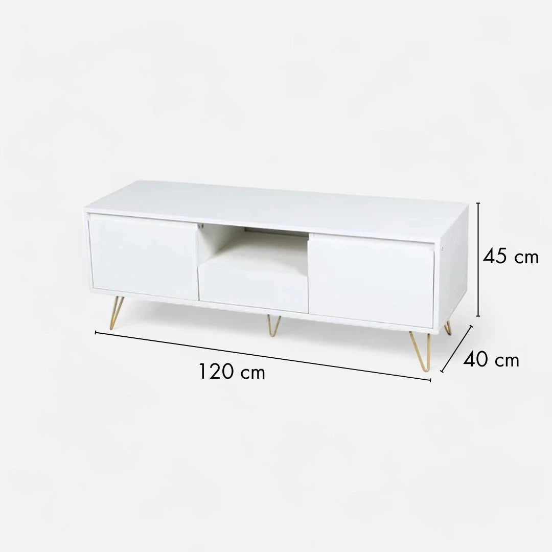 Rack de TV o Buffet con Cajones Simply White