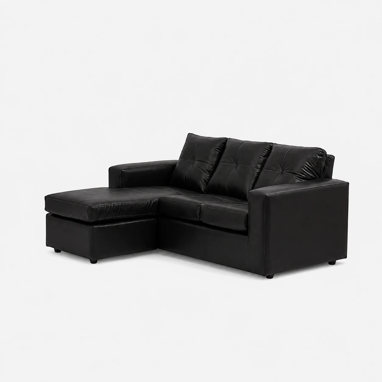 Seccional Emilia - Cuero Sintético Pu Negro