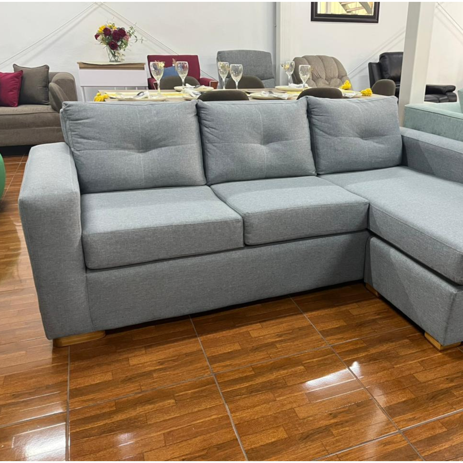 Seccional Magic - Tela Lino Bahía Gris (2da selección)