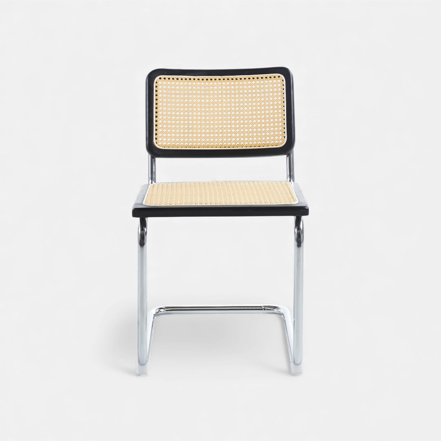 Silla Breuer Madera y Rattan - Negra