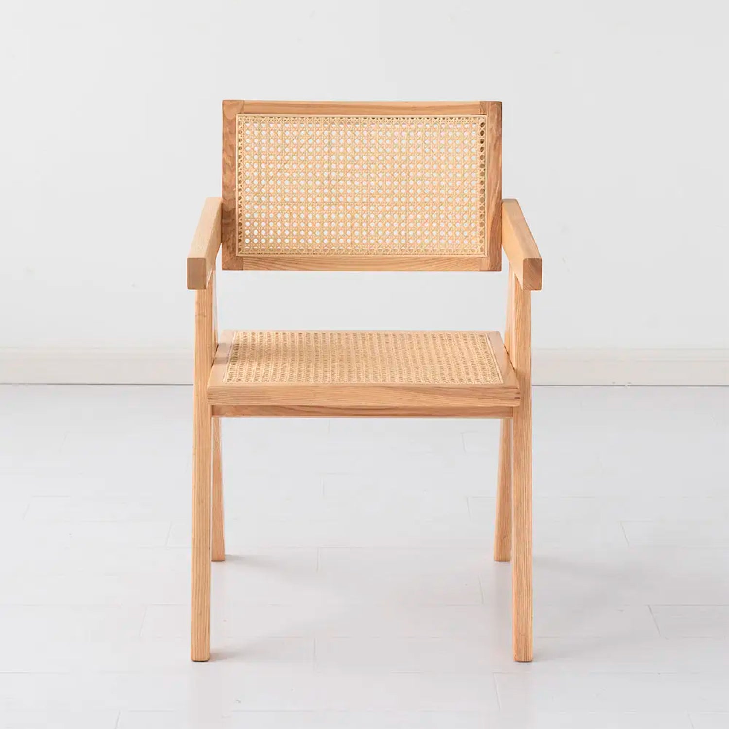 Silla Chandigarh Madera y Rattan - Natural