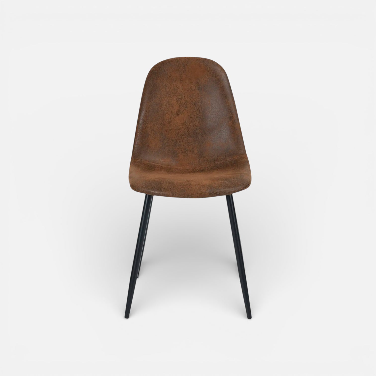 Silla Spoon Ecocuero vintage café oscuro