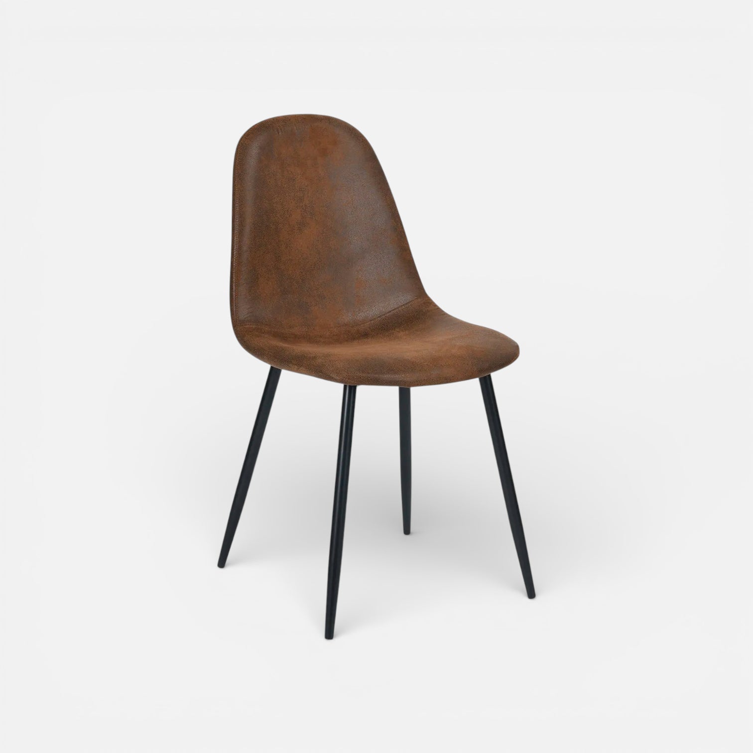 Silla Spoon Ecocuero vintage café oscuro