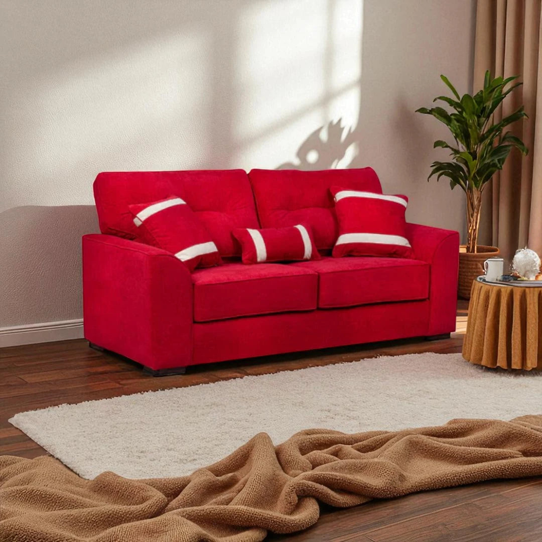 Sofá Monik 3 Cuerpos - Tela Lino Finesse Burdeo