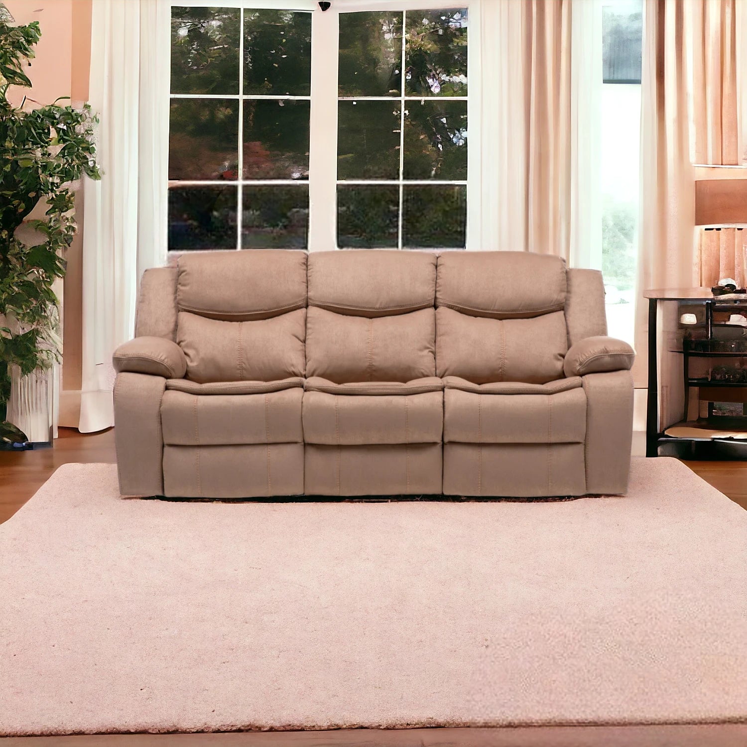 Sofá Bergere Noah con Reclinación Eléctrica - 3 Cuerpos Mocha