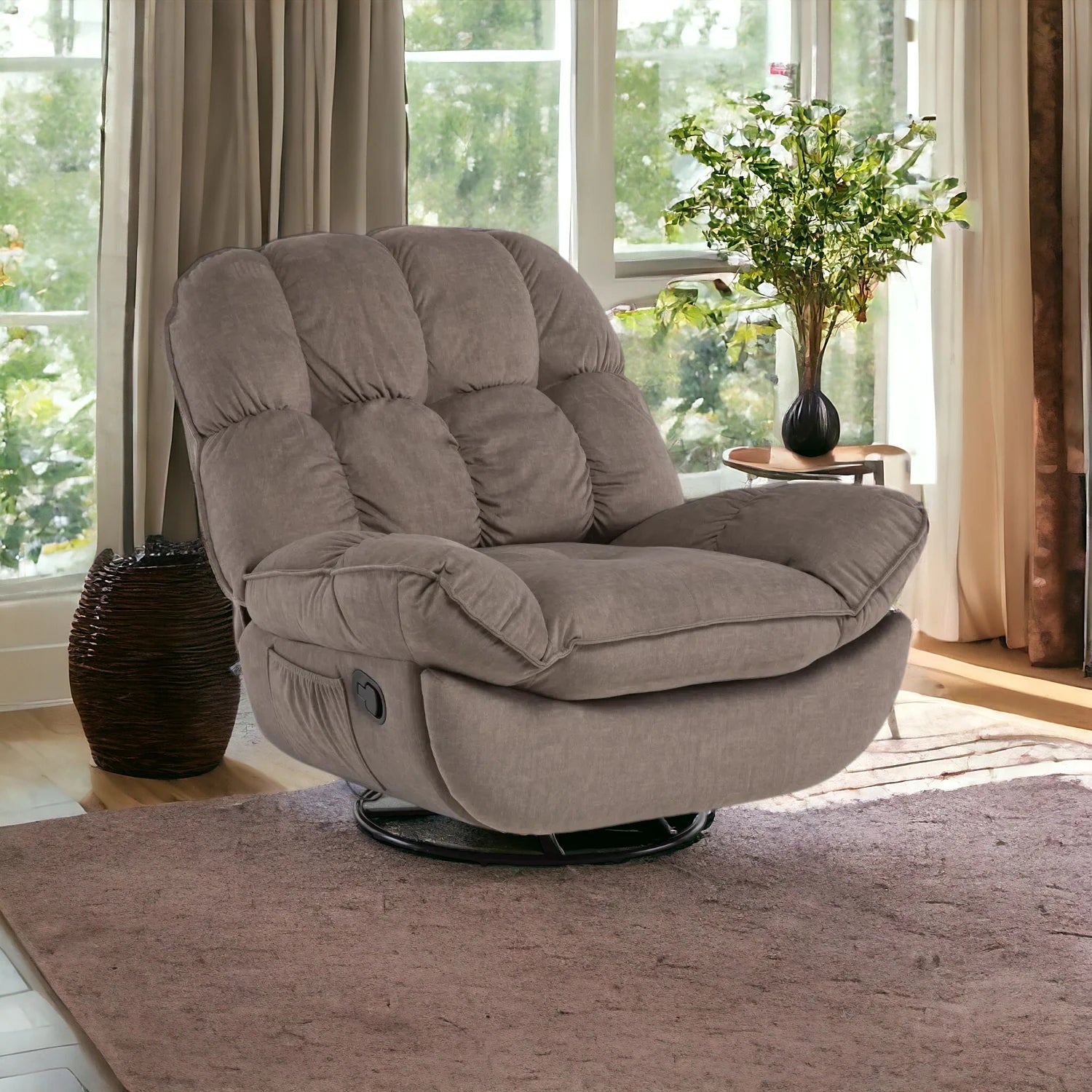 Sofá Bergere Giratorio - Modelo Orbital Café