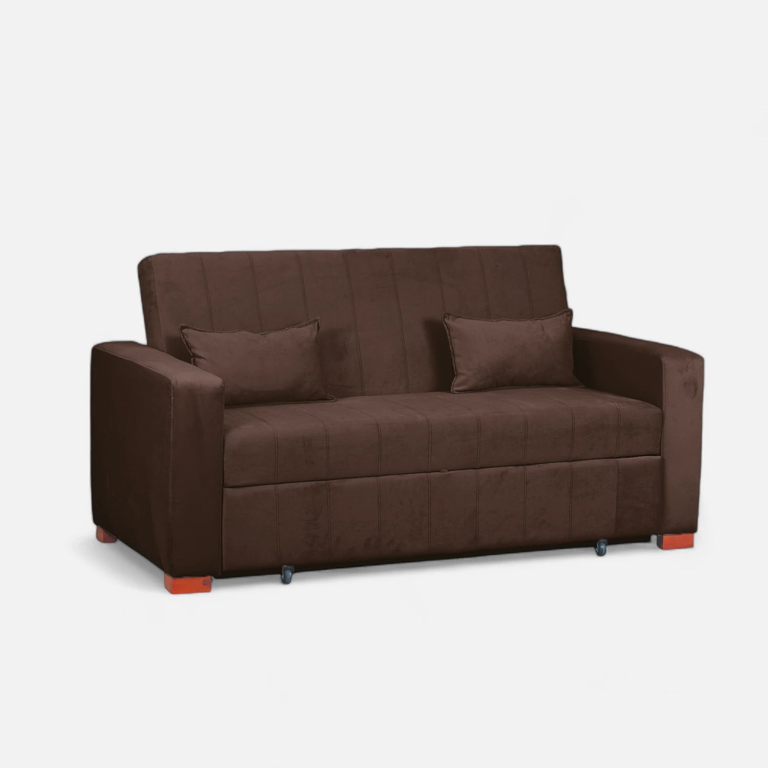 Sofá Cama Olivia - Tela Felpa Café