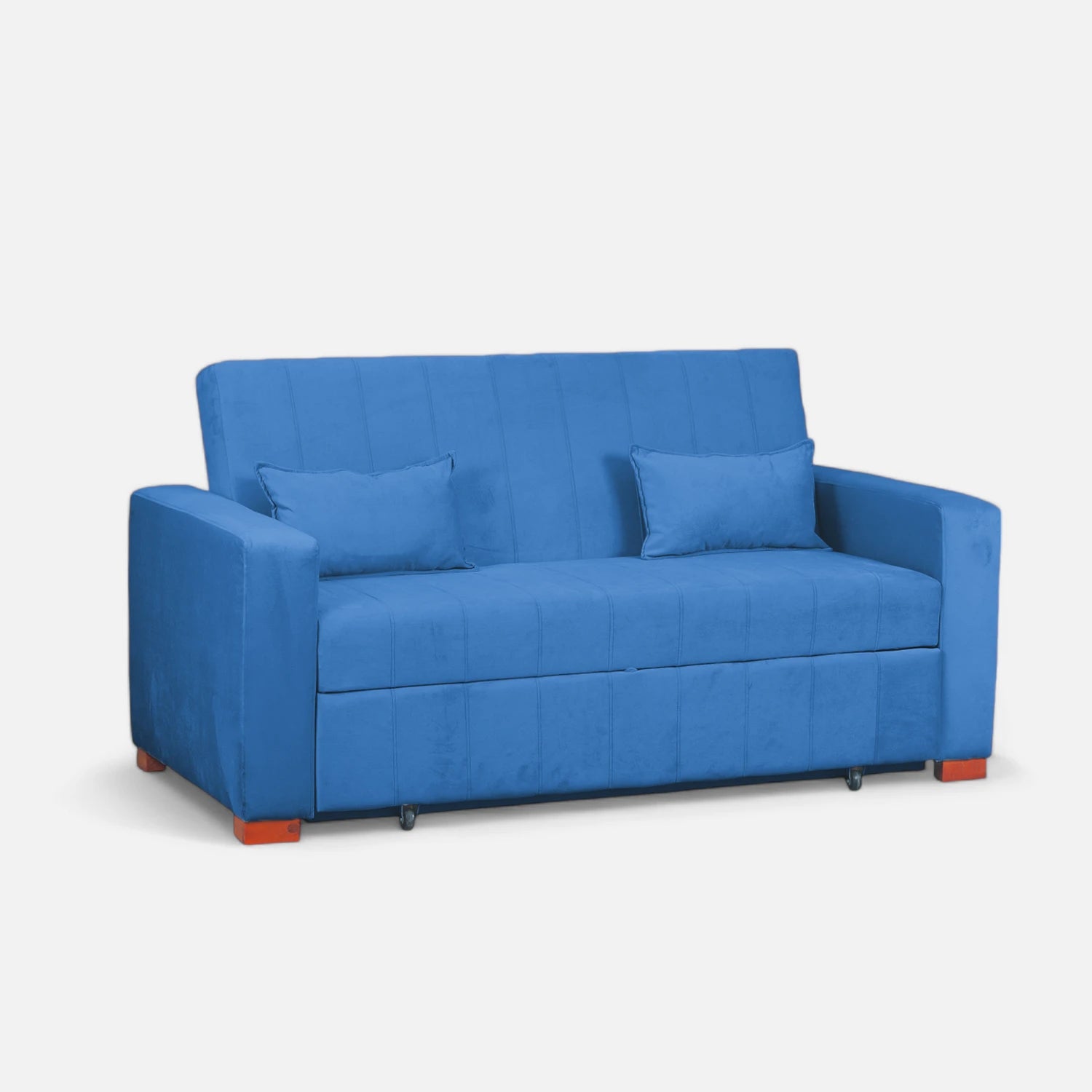 Sofá Cama Olivia - Tela Felpa Azul Petróleo