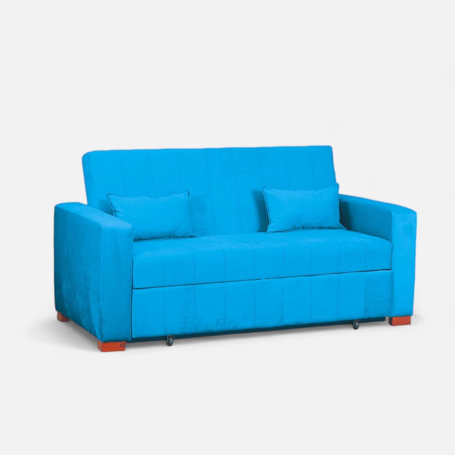 Sofá Cama Olivia - Tela Felpa Turquesa