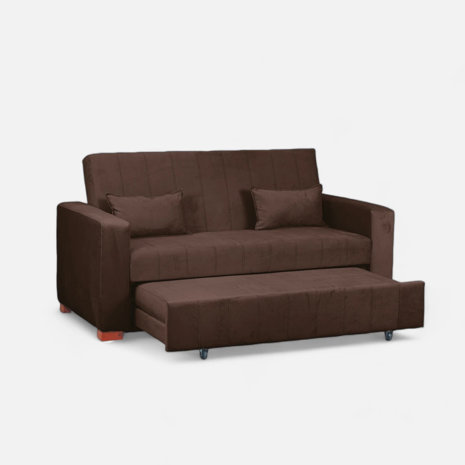 Sofá Cama Olivia - Tela Felpa Café