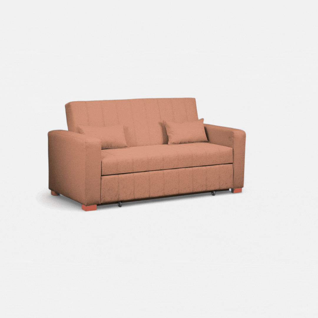 Sofá Cama Olivia - Tela Lino Bahía Mostaza