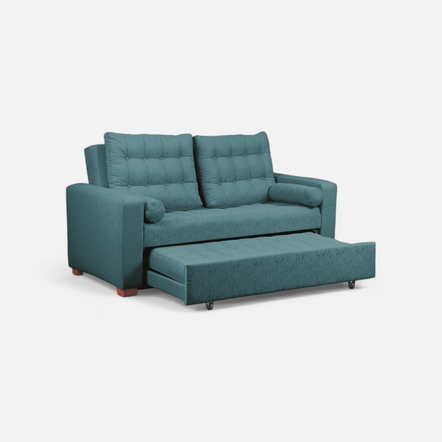 Sofá Cama Ciprés - Tela Lino Sidelli Azul Petróleo