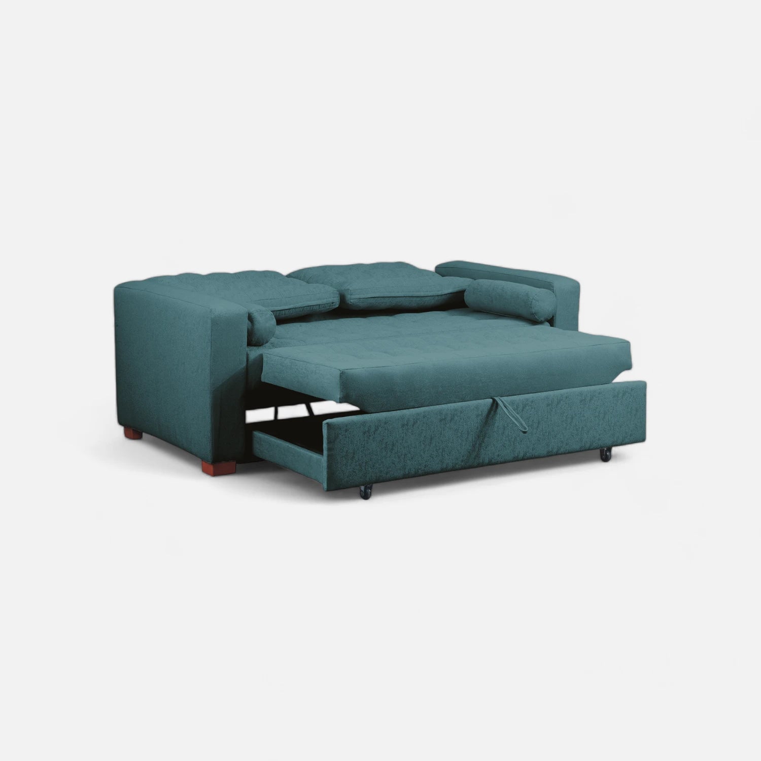 Sofá Cama Ciprés - Tela Lino Sidelli Azul Petróleo
