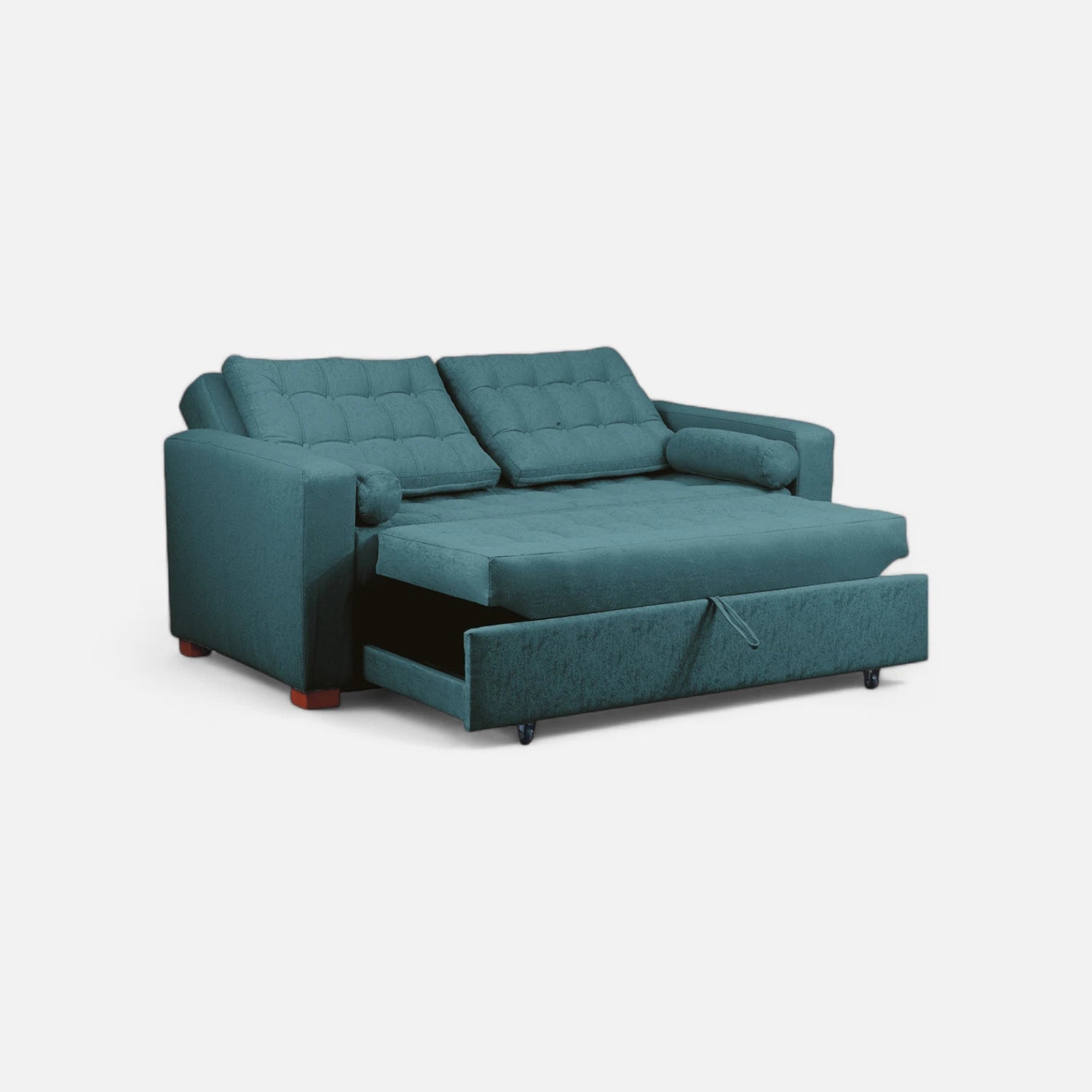 Sofá Cama Ciprés - Tela Lino Sidelli Azul Petróleo