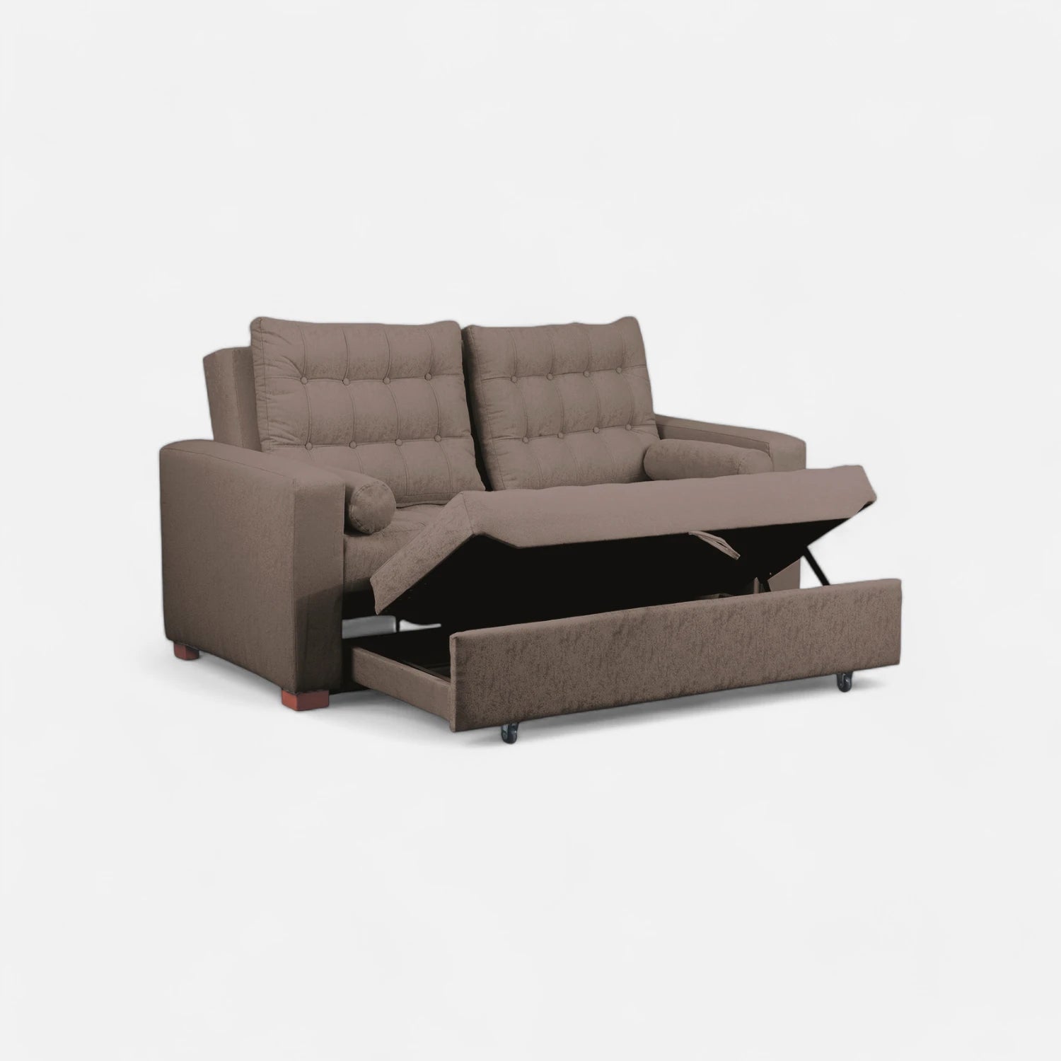 Sofá Cama Ciprés - Tela Lino Bahía Café