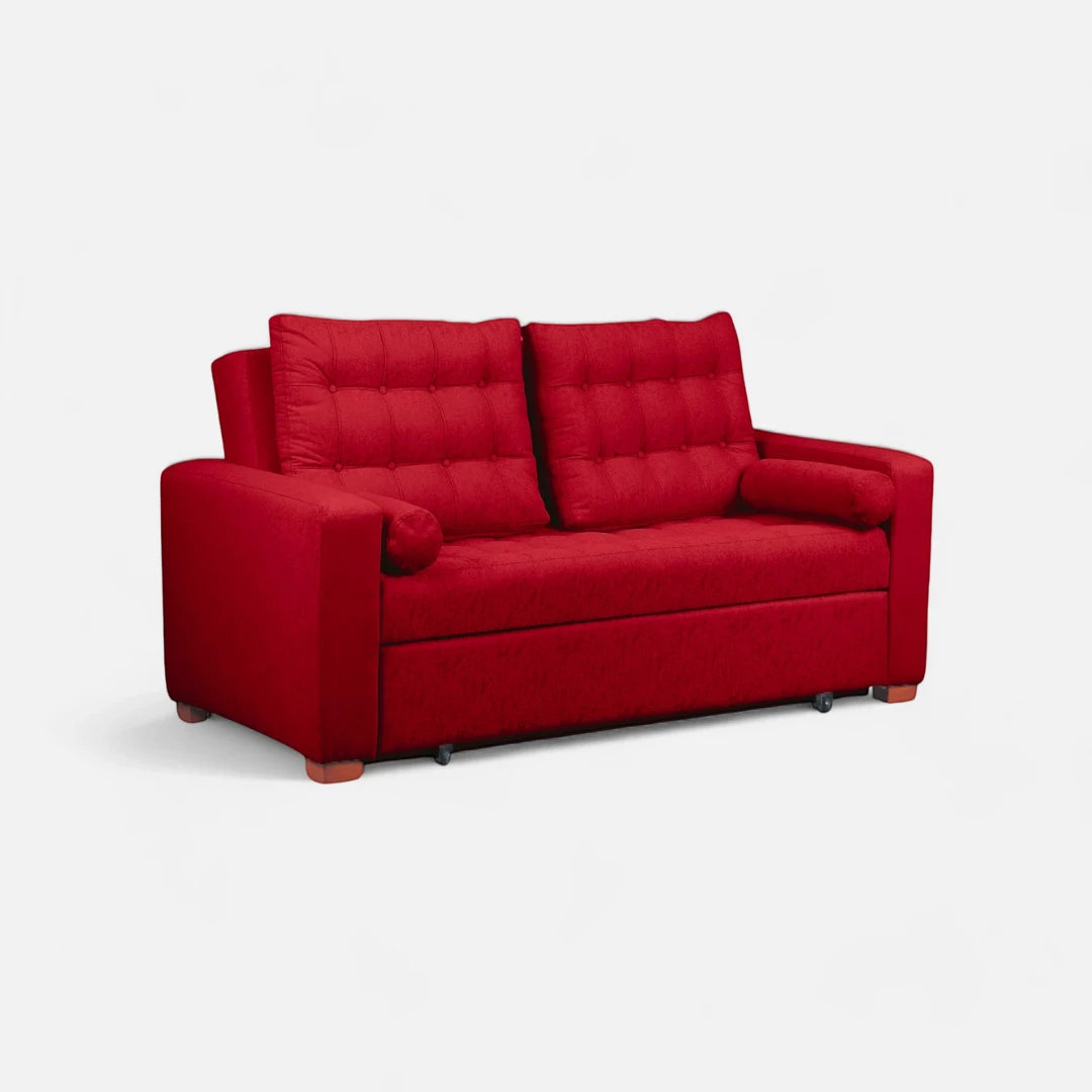 Sofá Cama Ciprés - Tela Lino Sidelli Burdeo