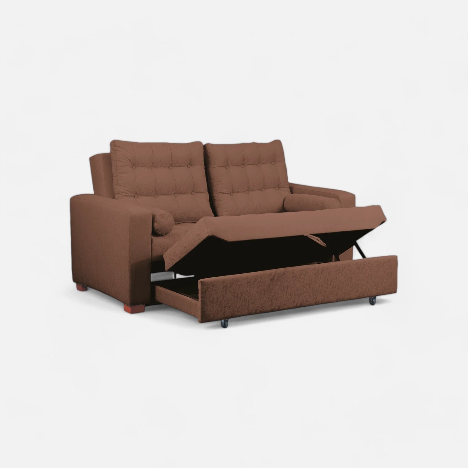 Sofá Cama Ciprés - Tela Lino Sidelli Café