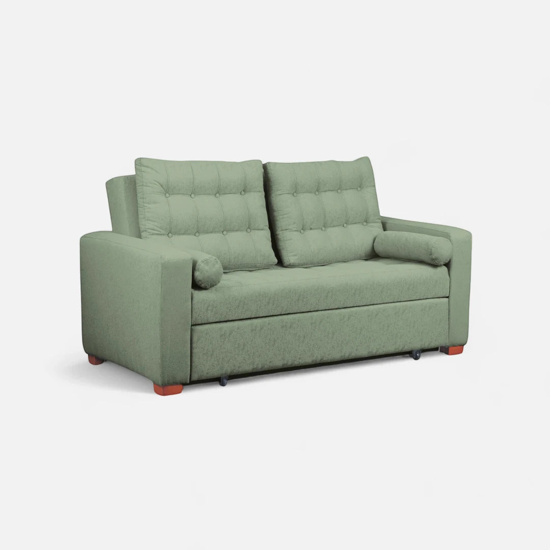 Sofá Cama Ciprés - Tela Lino Sidelli Verde Agua