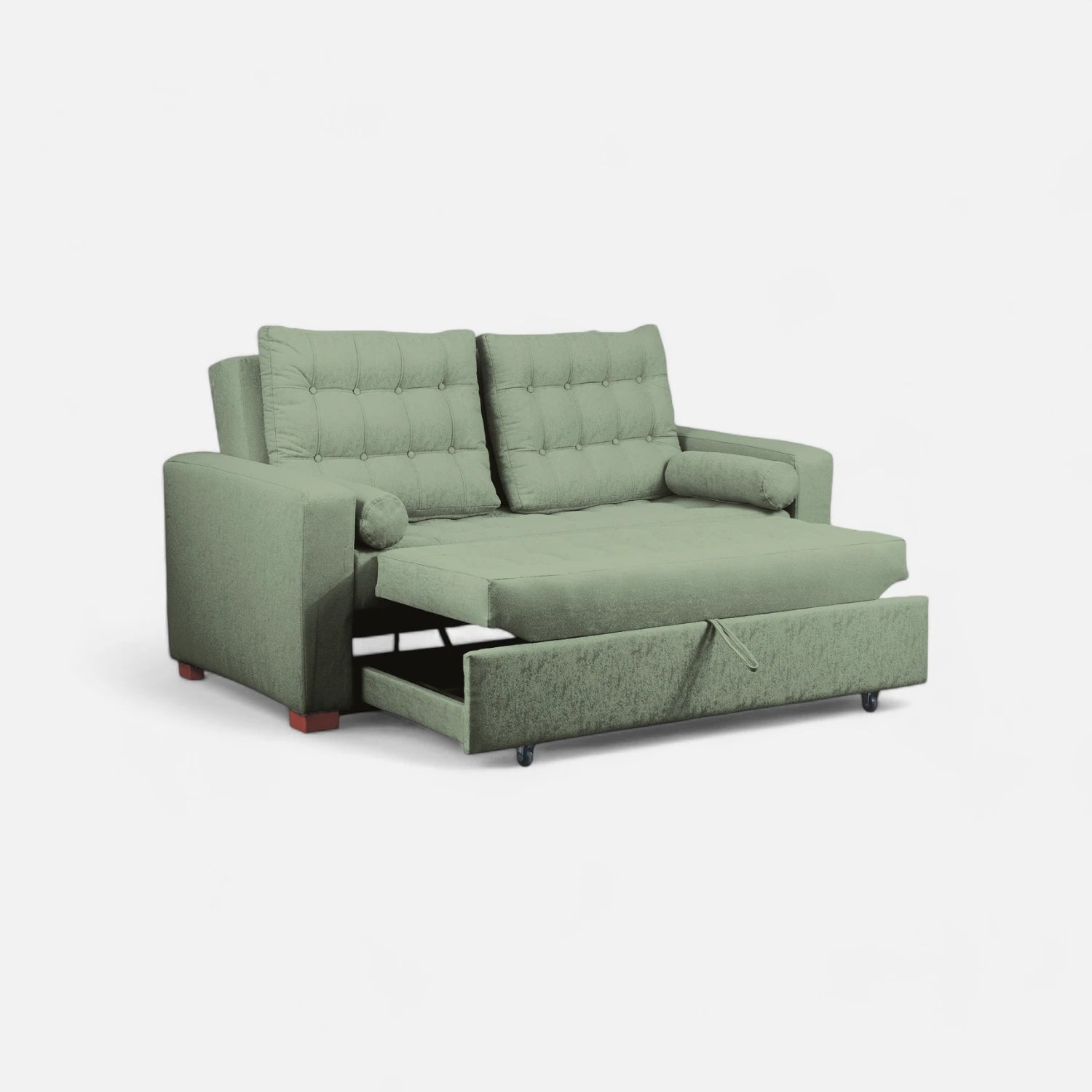 Sofá Cama Ciprés - Tela Lino Sidelli Verde Agua