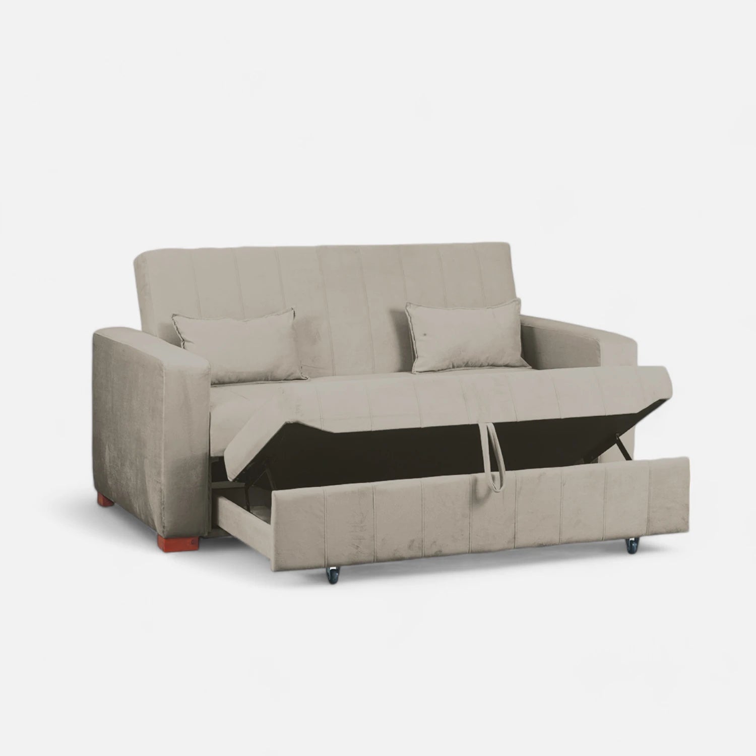 Sofá Cama Olivia - Tela Felpa Beige
