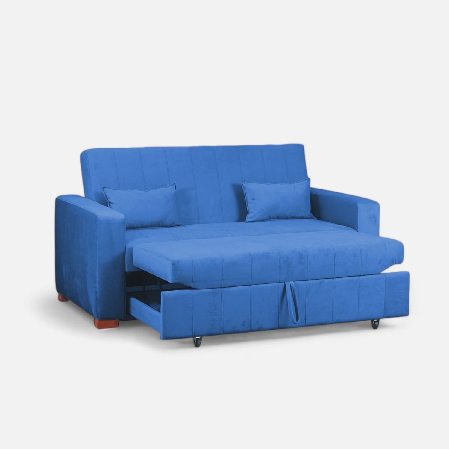 Sofá Cama Olivia - Tela Felpa Azul Petróleo