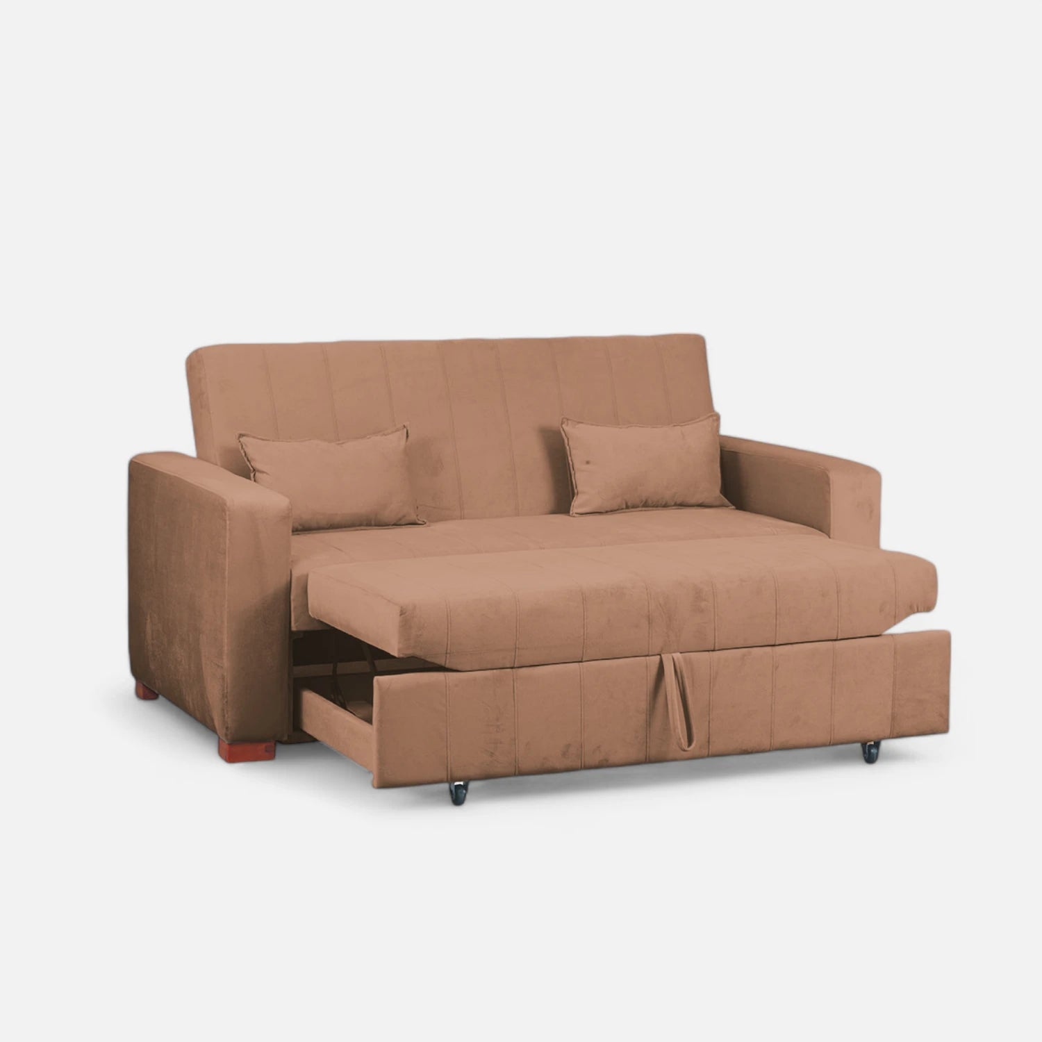 Sofá Cama Olivia - Tela Felpa Tostado