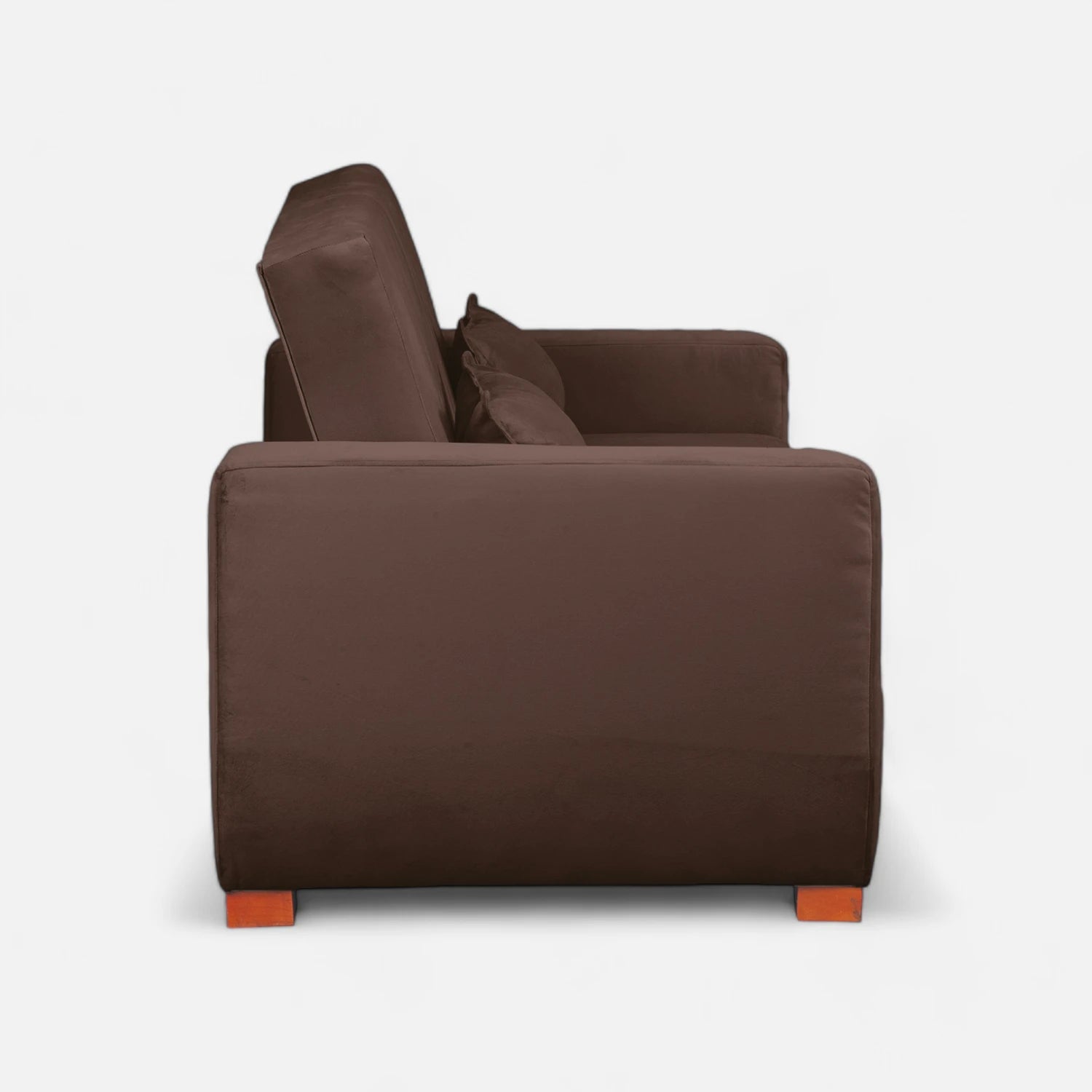 Sofá Cama Olivia - Tela Felpa Café