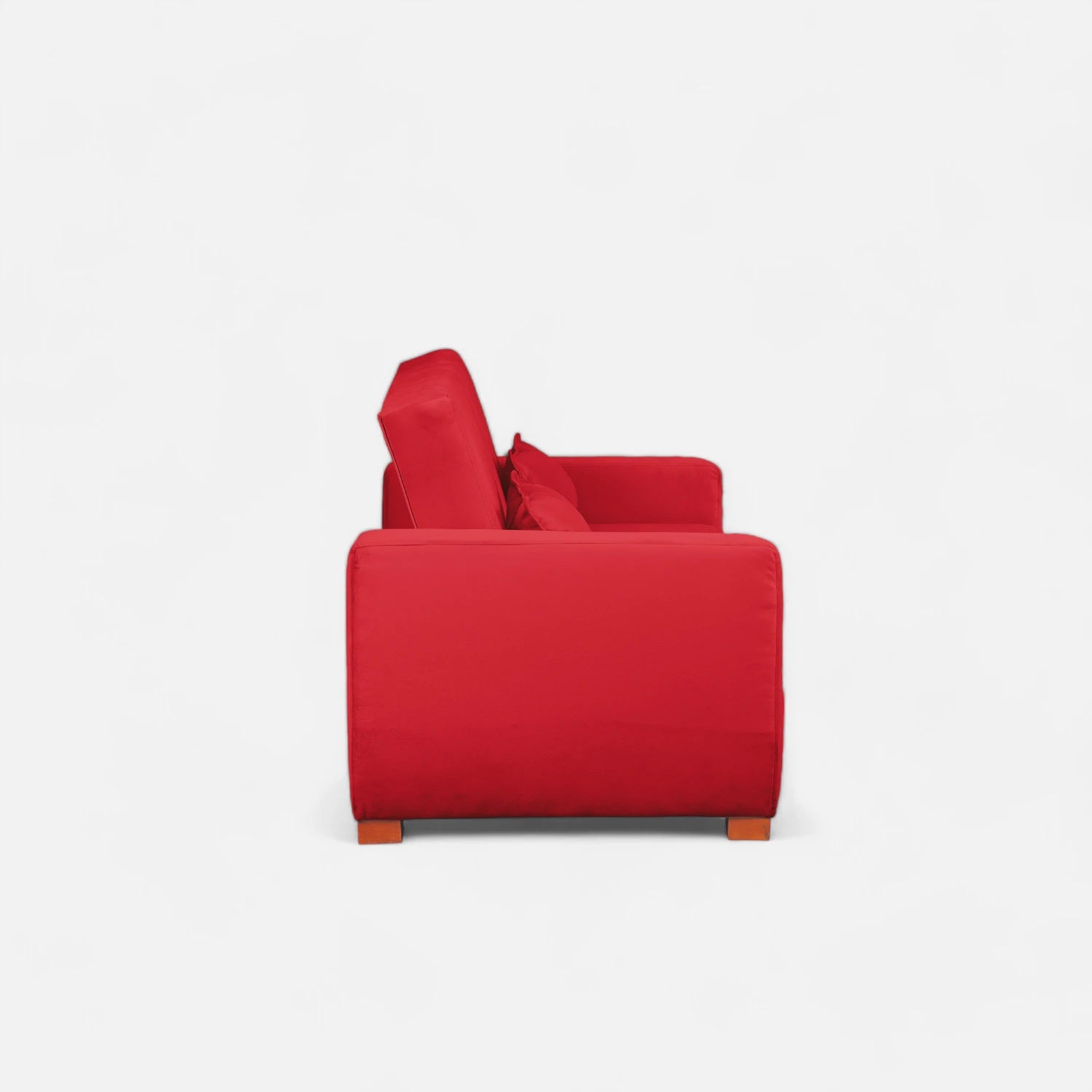 Sofá Cama Olivia - Tela Felpa Rojo