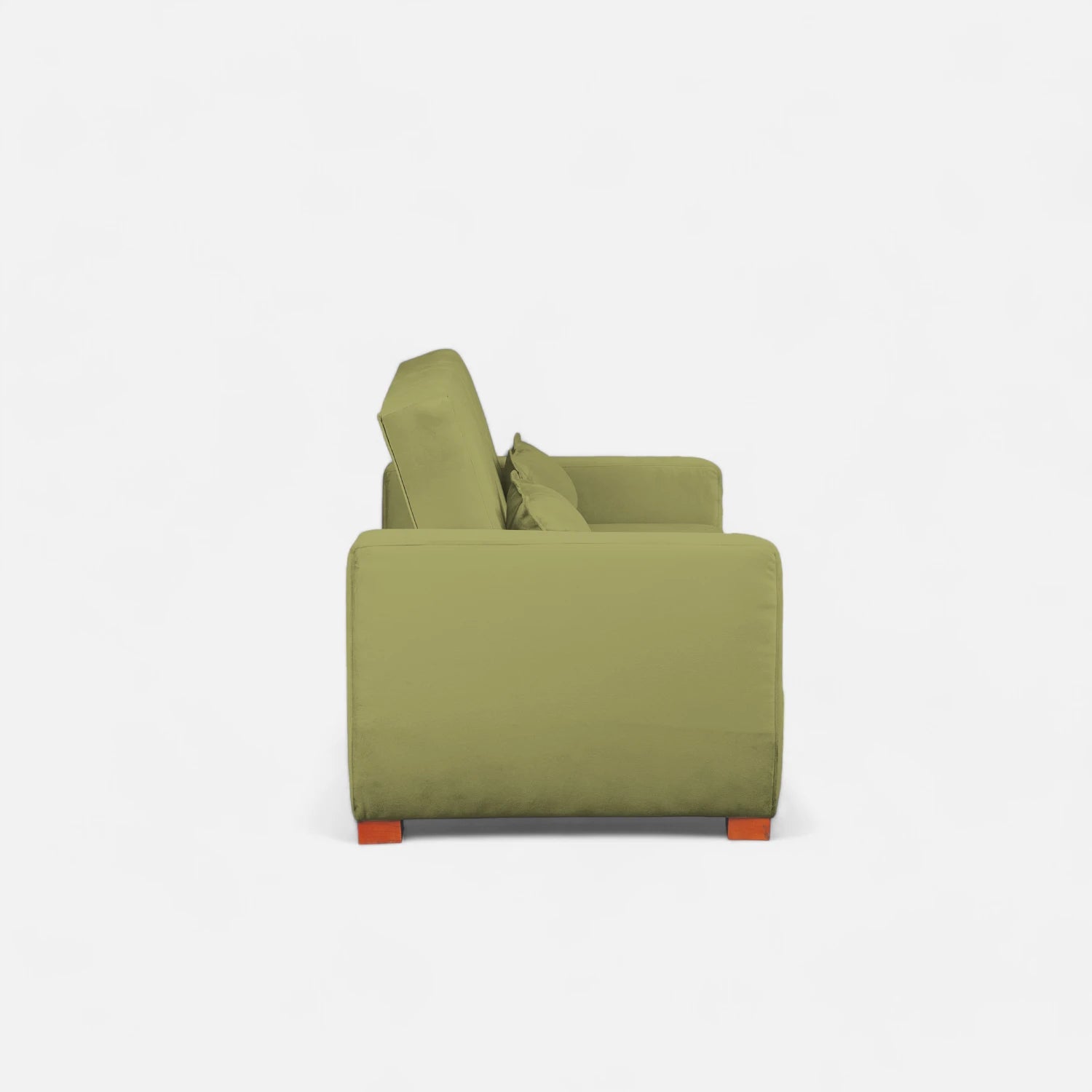 Sofá Cama Olivia - Tela Felpa Verde Musgo