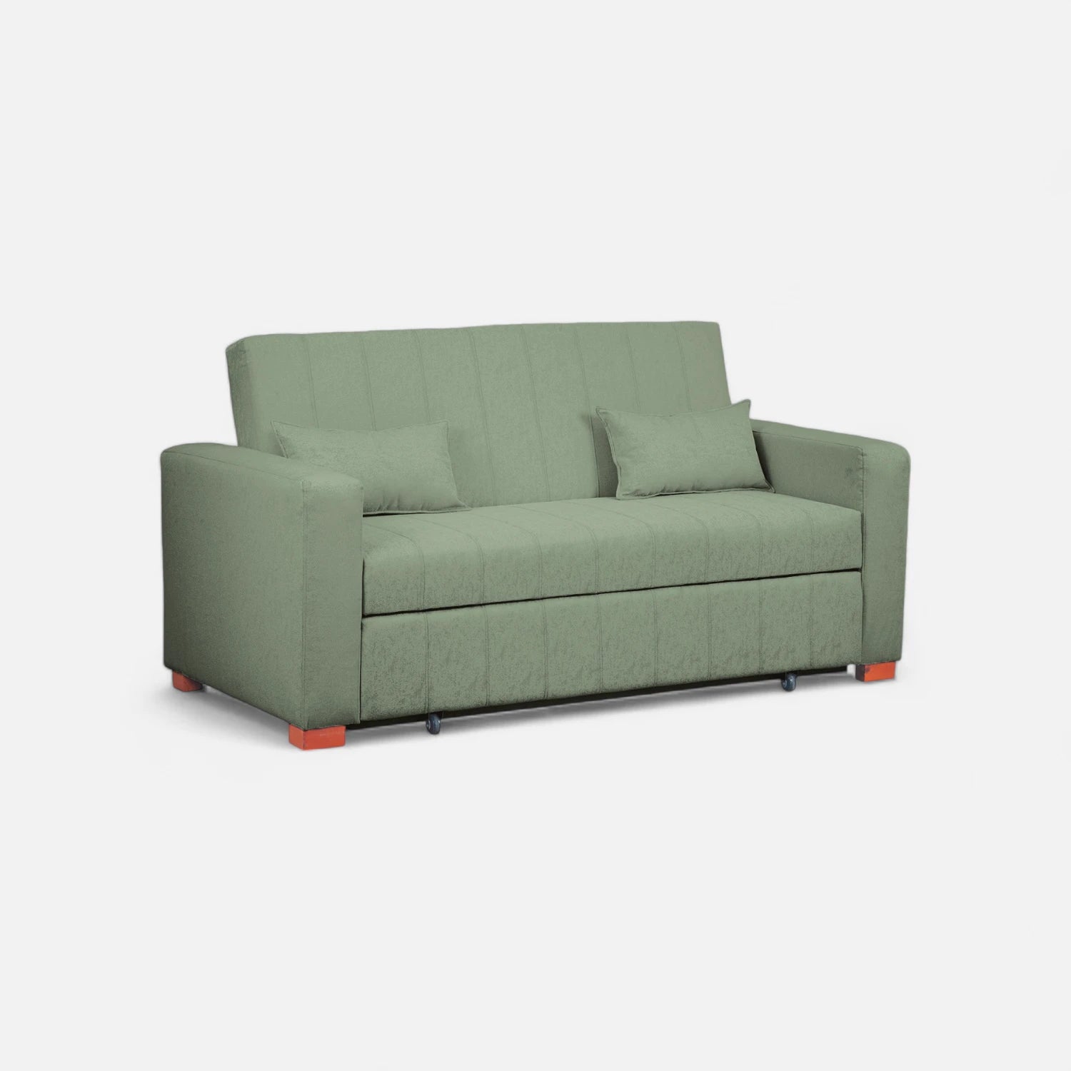 Sofá Cama Olivia - Tela Lino Sidelli Verde Agua