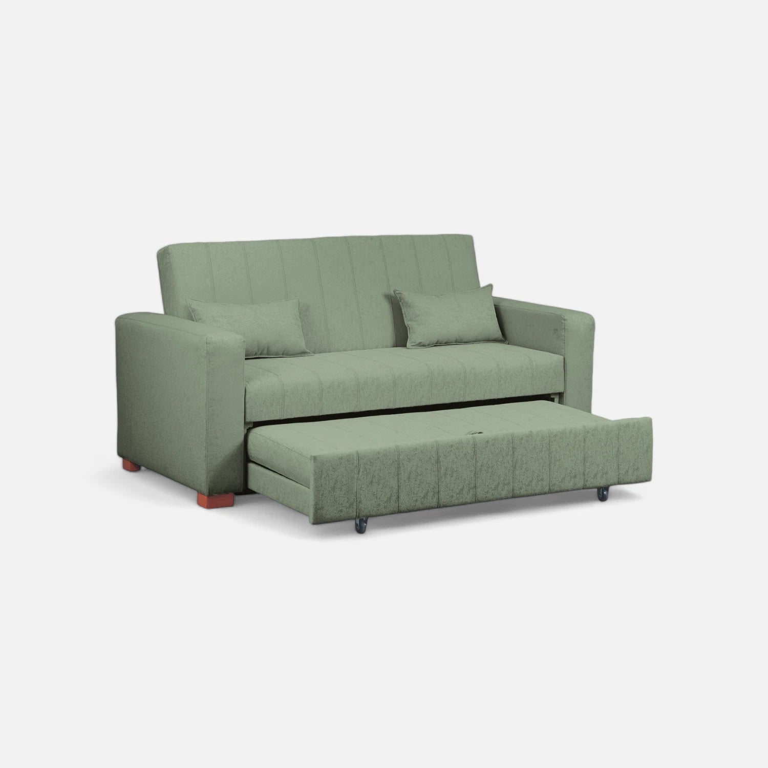 Sofá Cama Olivia - Tela Lino Sidelli Verde Agua