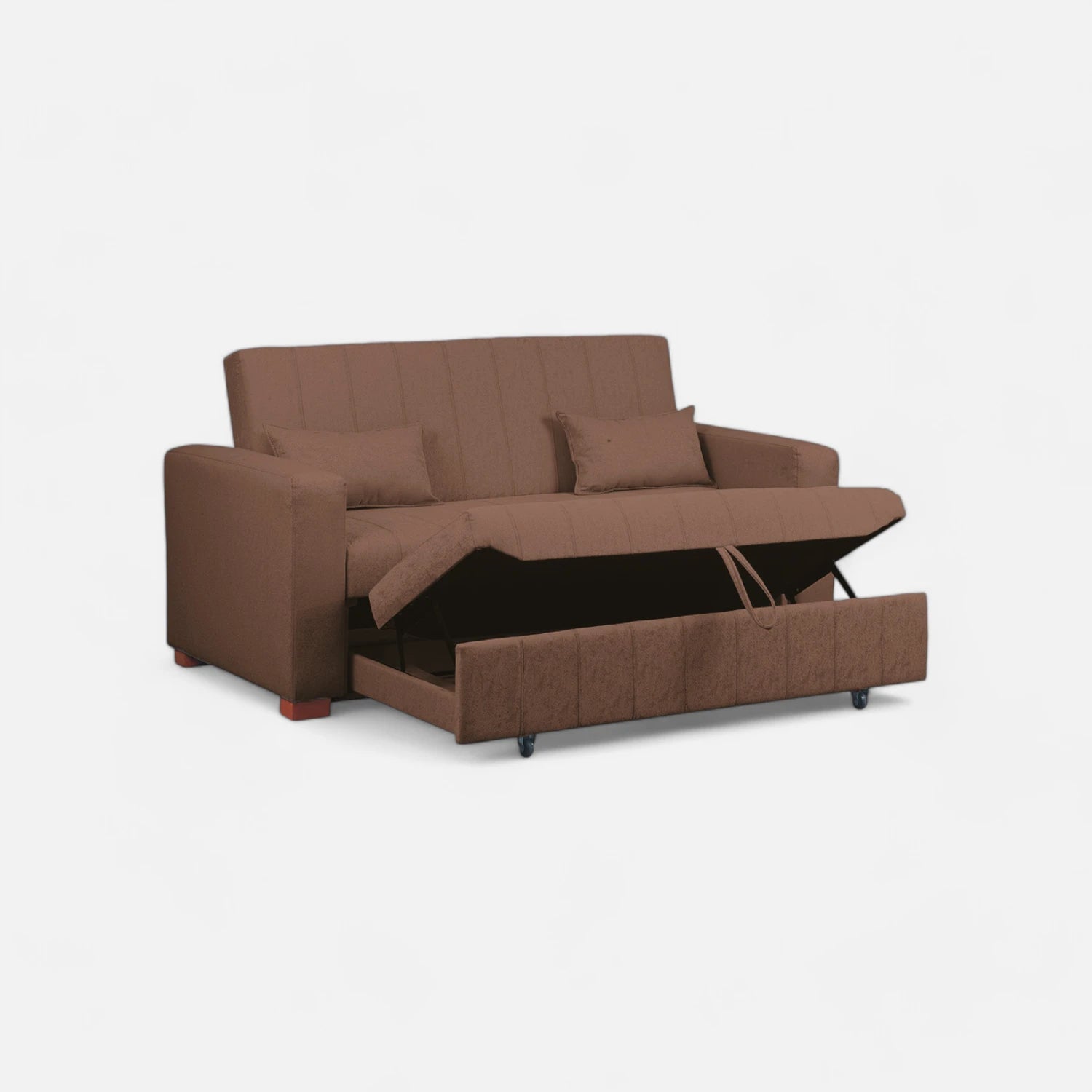 Sofá Cama Olivia - Tela Lino Sidelli Café