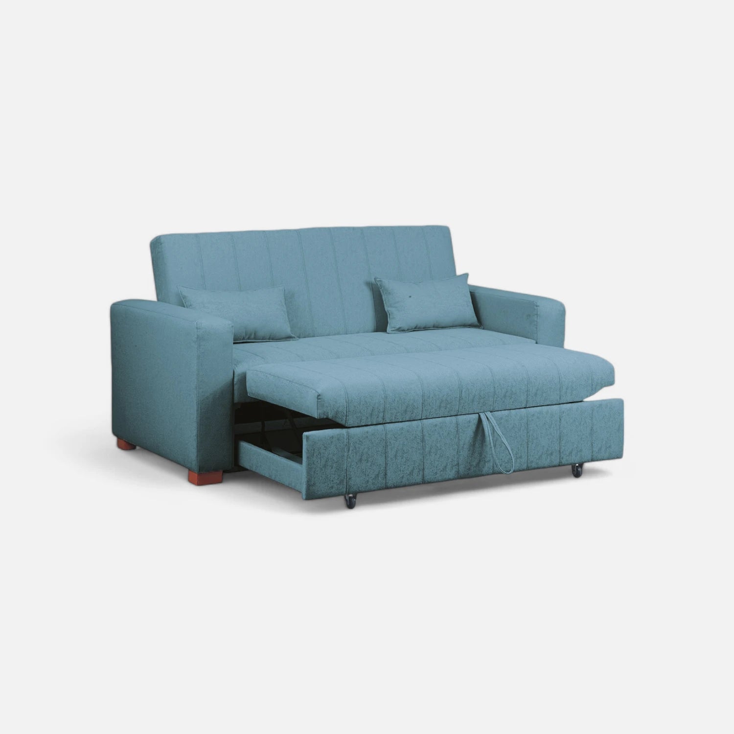 Sofá Cama Olivia - Tela Lino Sidelli Azul Claro