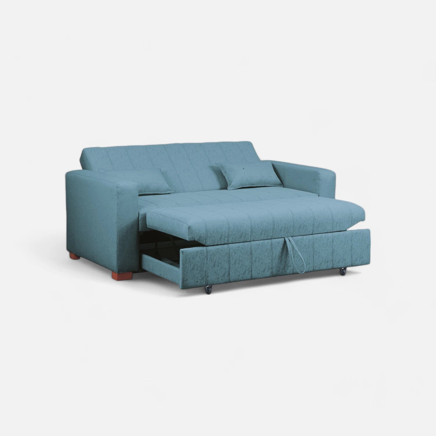 Sofá Cama Olivia - Tela Lino Sidelli Azul Claro