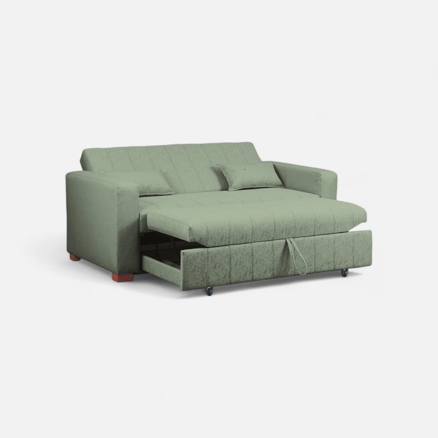 Sofá Cama Olivia - Tela Lino Sidelli Verde Agua