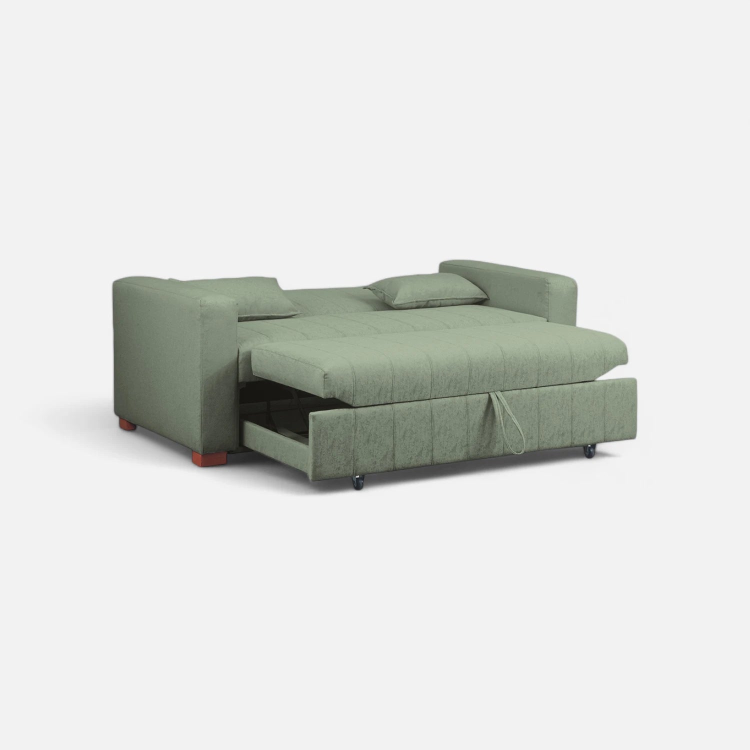 Sofá Cama Olivia - Tela Lino Sidelli Verde Agua