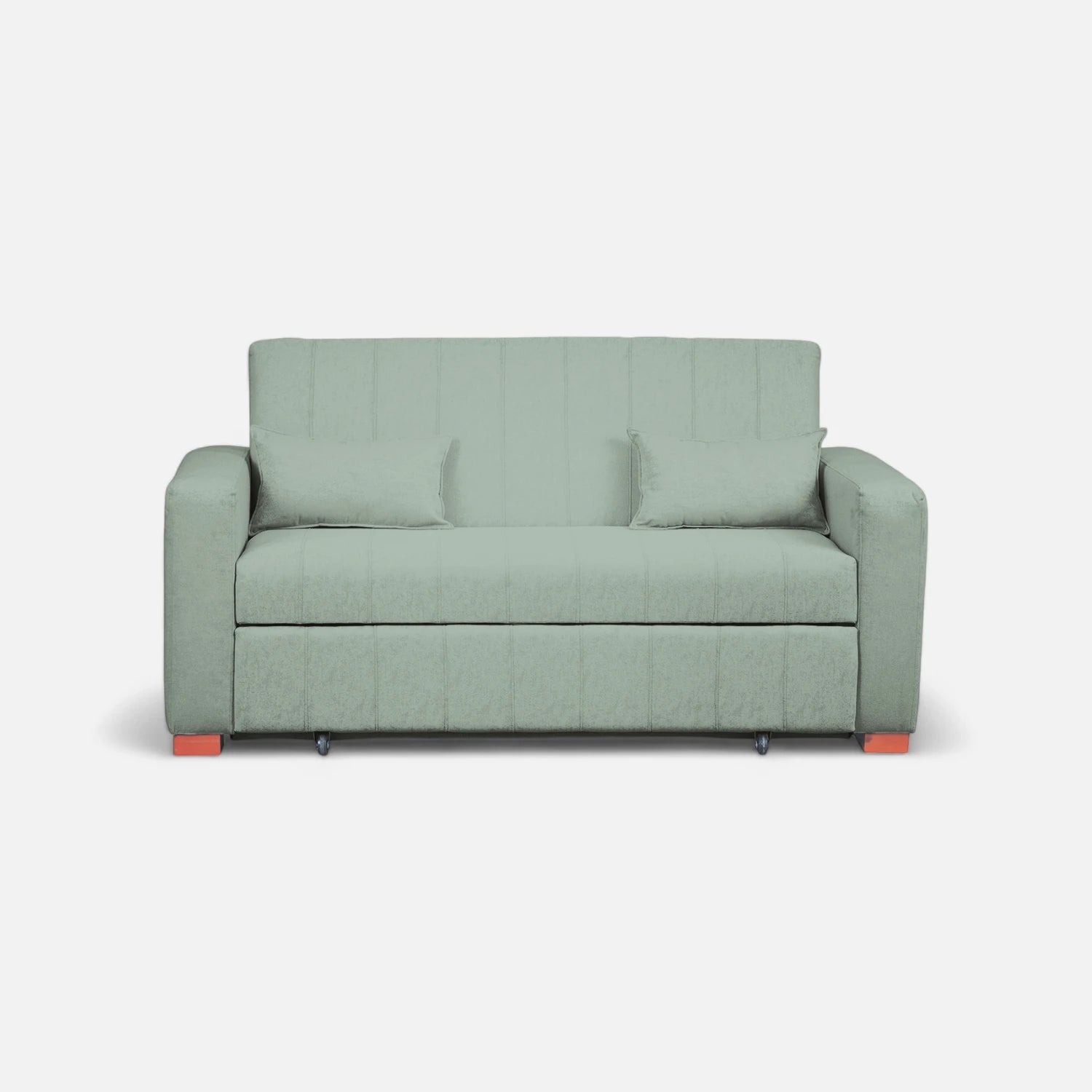 Sofá Cama Olivia - Tela Lino Bahía Verde Agua