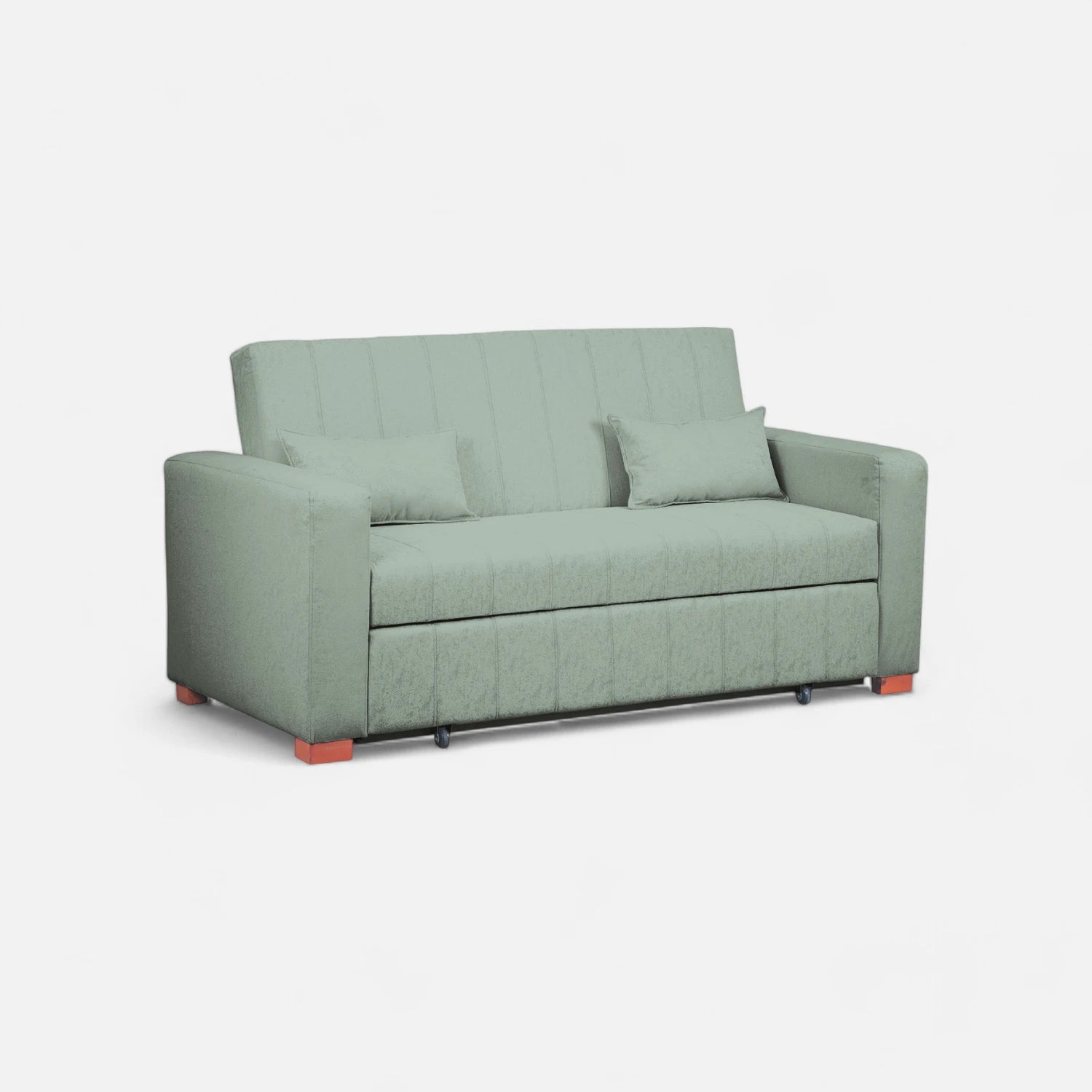 Sofá Cama Olivia - Tela Lino Bahía Verde Agua