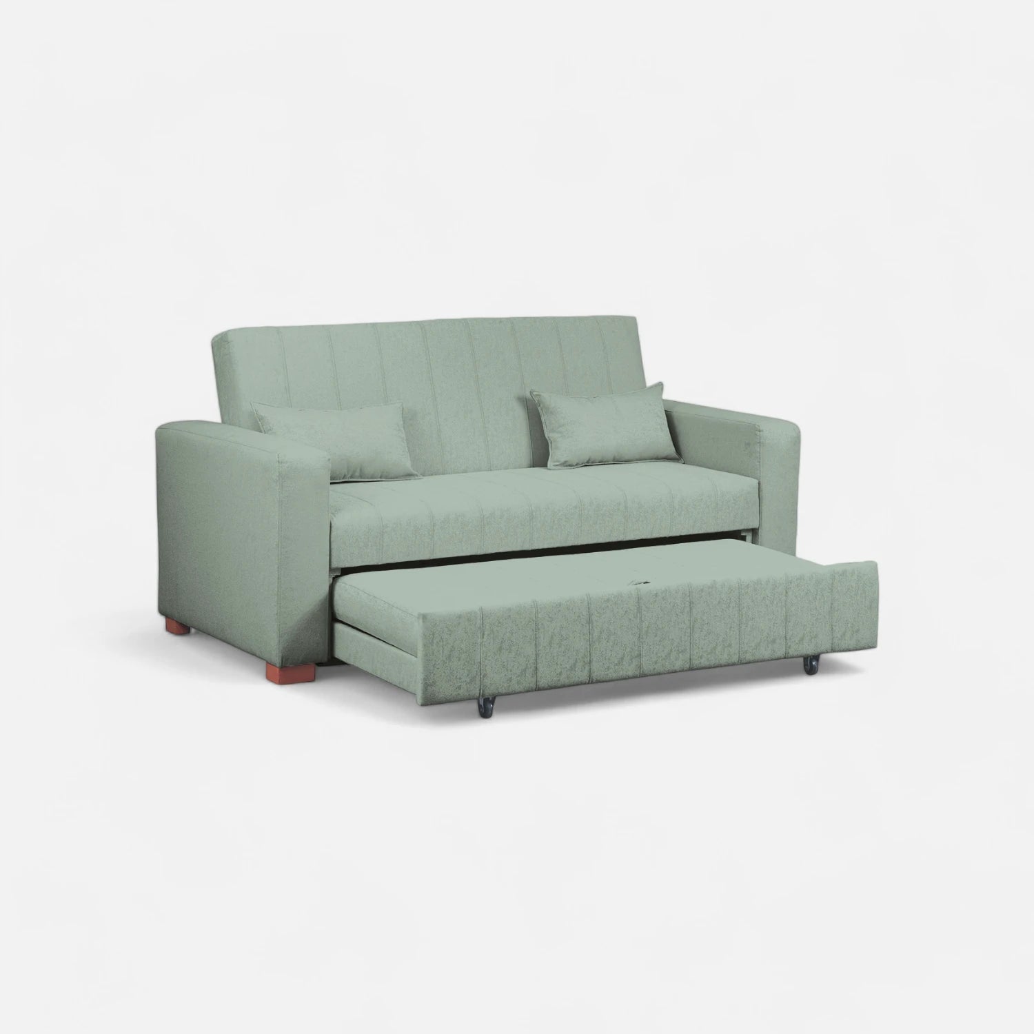 Sofá Cama Olivia - Tela Lino Bahía Verde Agua