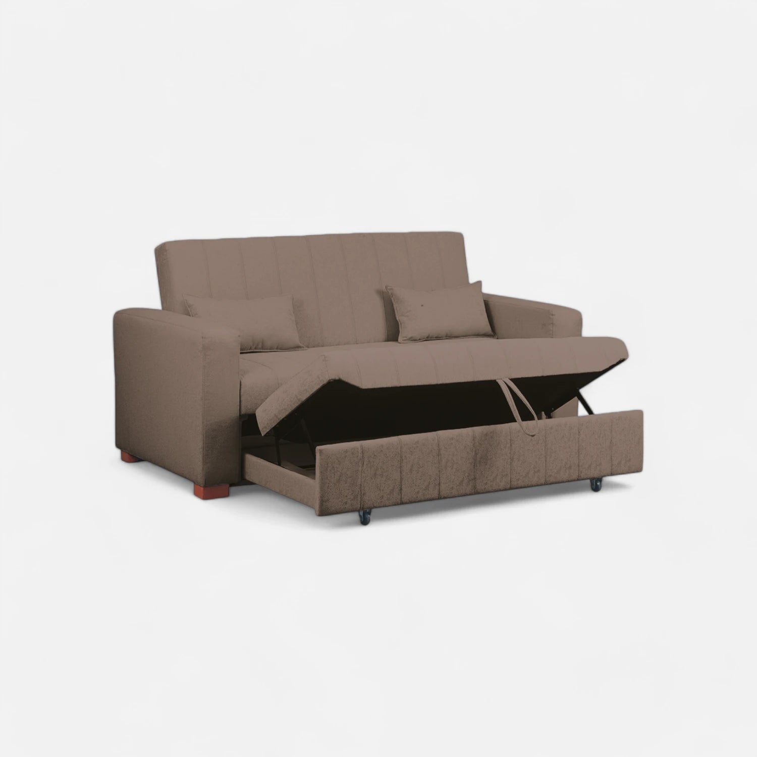 Sofá Cama Olivia - Tela Lino Bahía Café