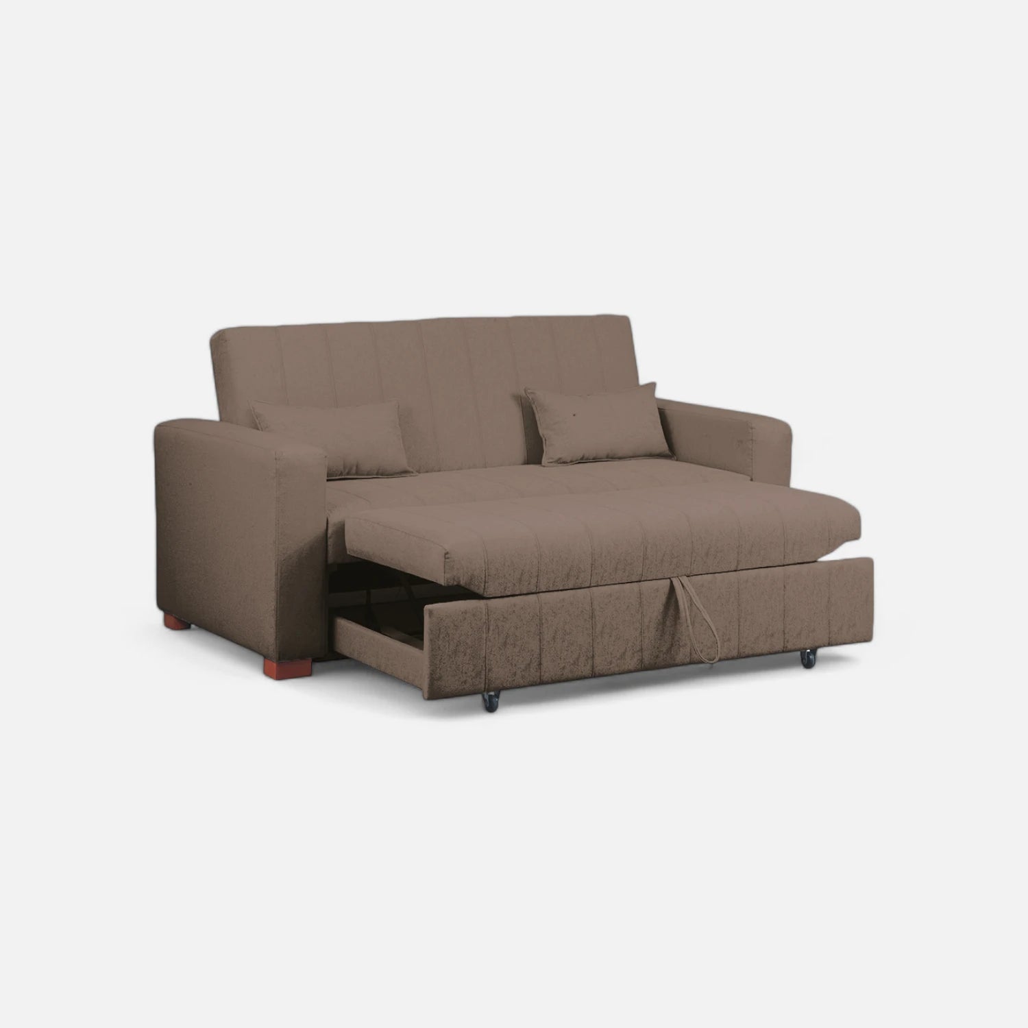 Sofá Cama Olivia - Tela Lino Bahía Café