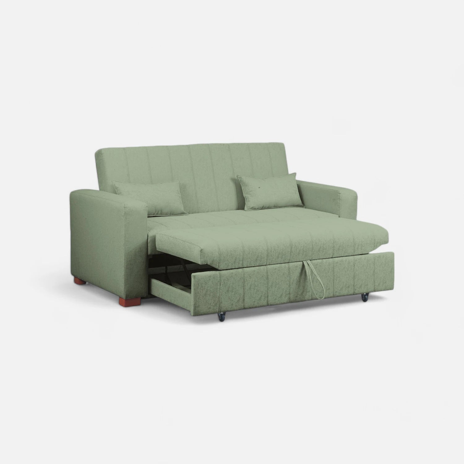 Sofá Cama Olivia - Tela Lino Sidelli Verde Agua